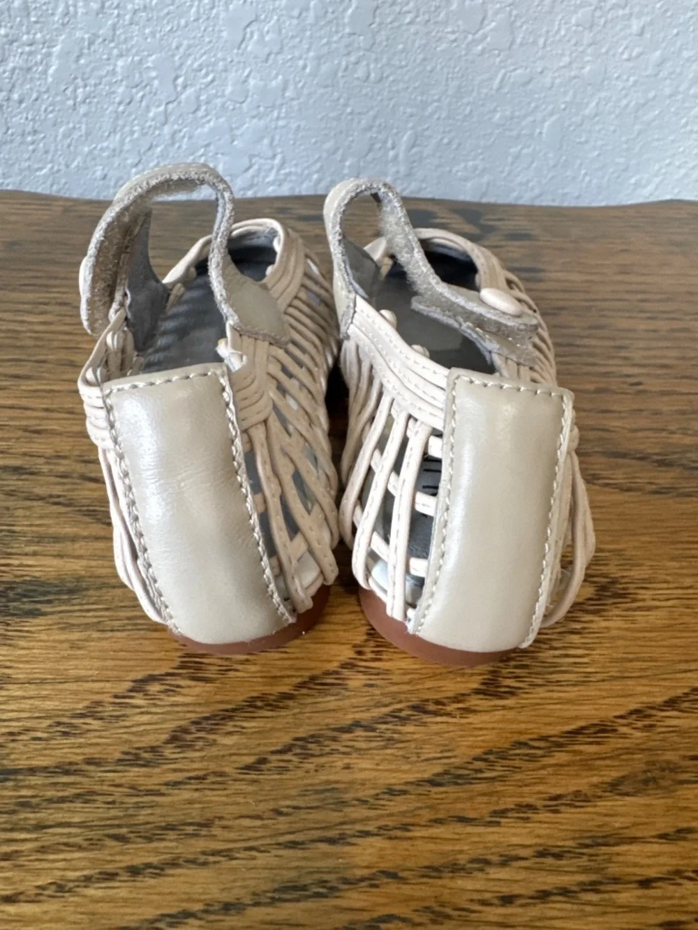 Ruby Label cream open basket-weave Mary Jane flats toddler girls EU 22 US 6- 6.5